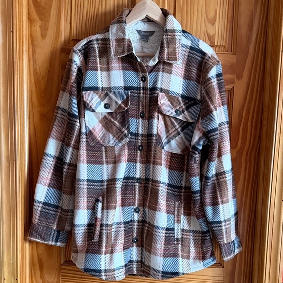 Natural Reflections Tops - Natural Reflections Sherpa-Lined Plaid Jacket